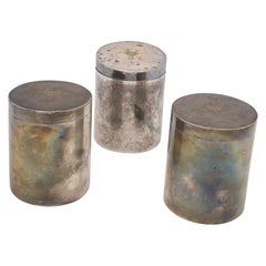 Triptych of Silver Jars branded Boin Taburet a Paris