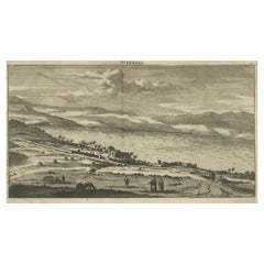 Antiker Druck von Tiberias auf dem Meer von Galilee, Israel
