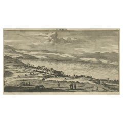 Antique Print of of Tiberias on the Sea of Galilee, Israel