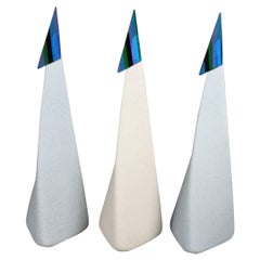 Set of 3 ceramic vases/carafes/deco objects from Lineassete, Italy 1980-ies