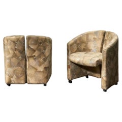 Italian Split Back Barrel Chairs, 1970