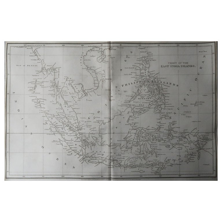 Original Antique Map of South East Asia, Arrowsmith, 1820 For Sale at