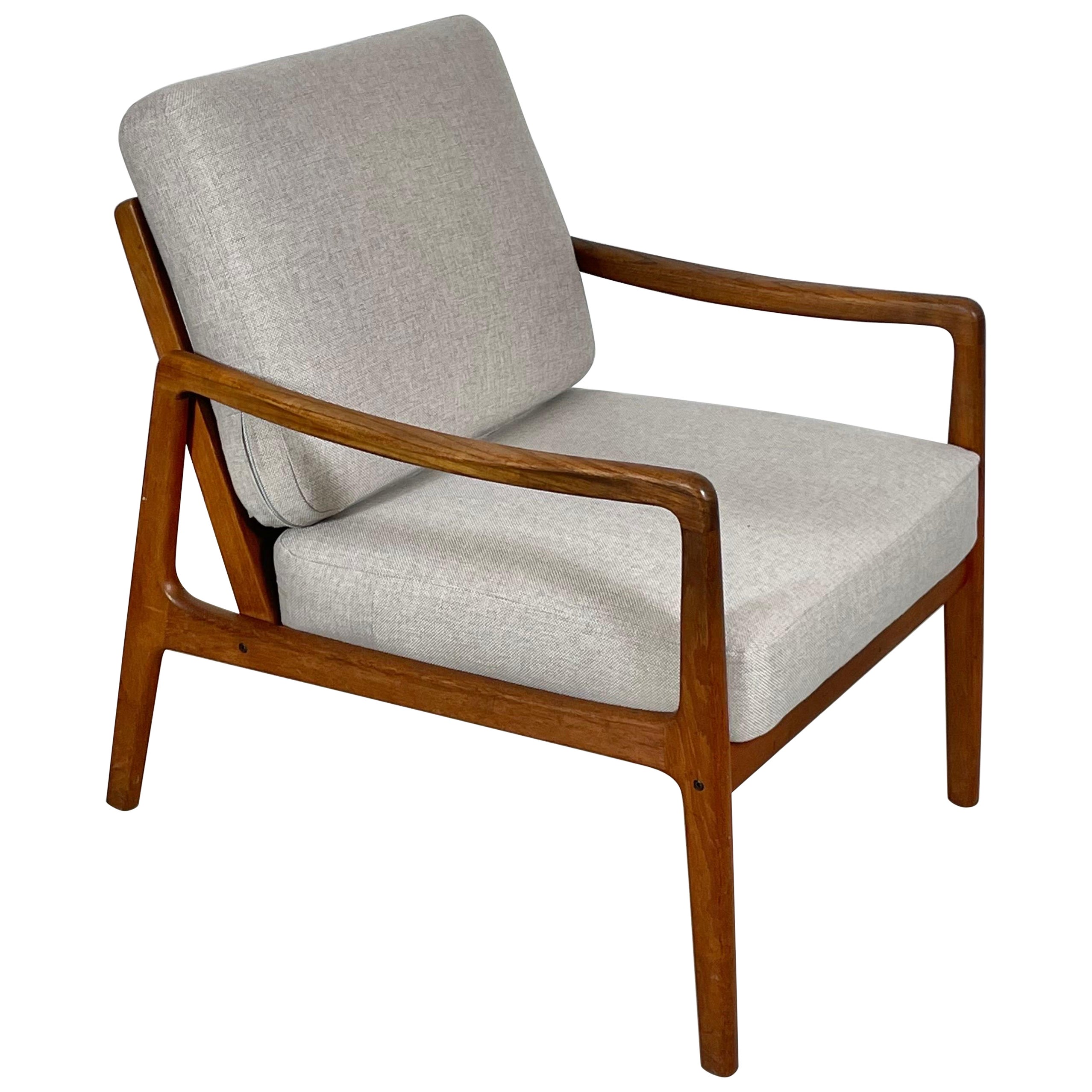Danish Teak Easy Chair by Ole Wanscher, 1950s For Sale