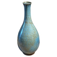 Blue Speckle Glaze Thin Long Neck Shape Vase, China, Contemporary