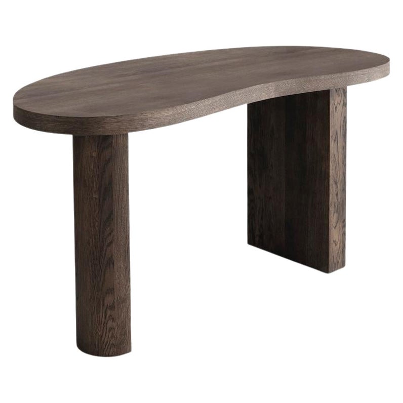 Contemporary Desk Table 'Ms Bean', Smoked Oak For Sale