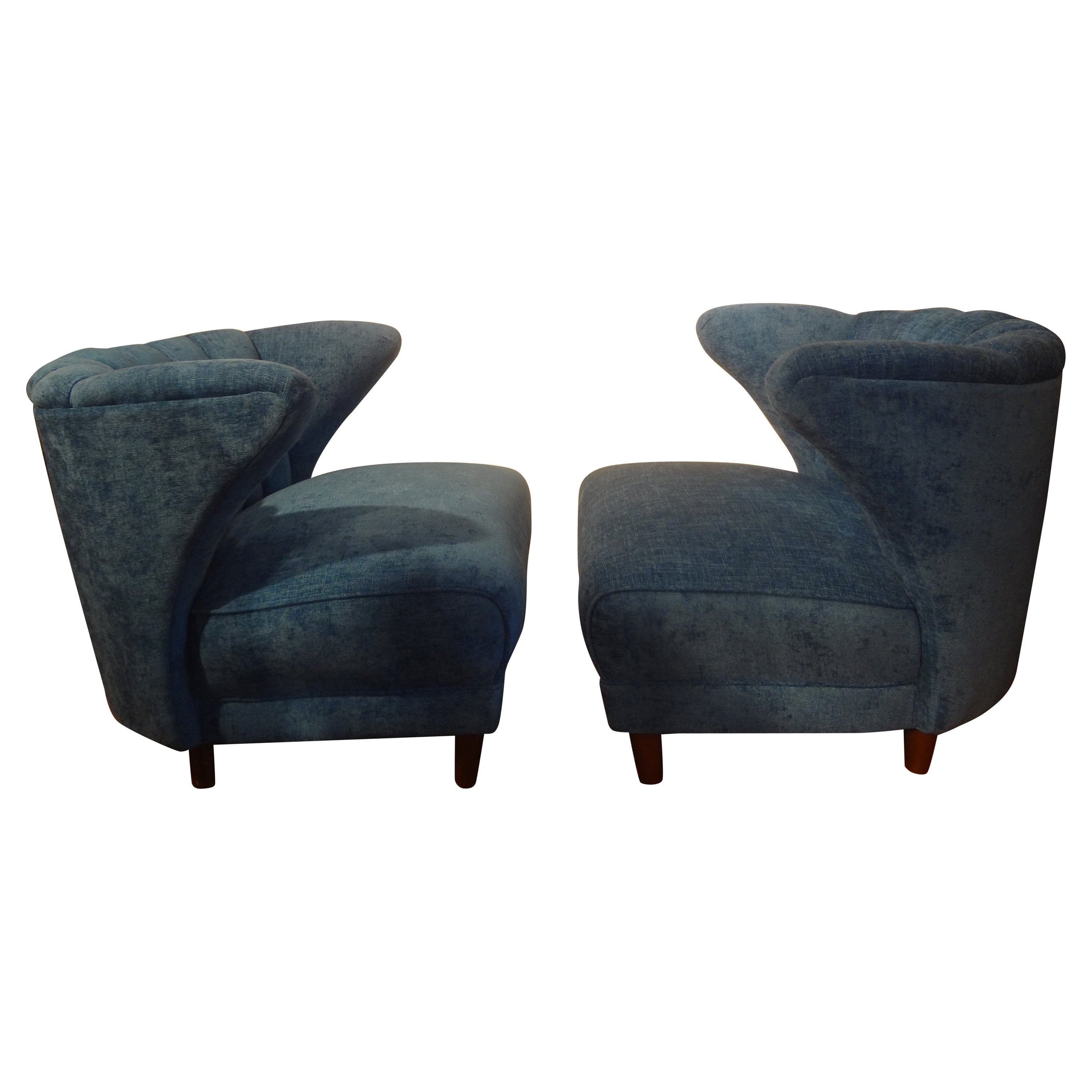 Pair Of Mid Century Modern Lounge Chairs By Karpen Of California For Sale