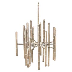 Bamboo Chandelier in Chrome