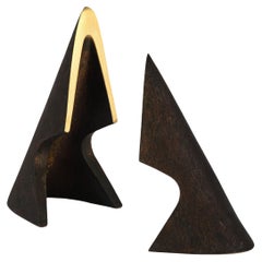 Pair of Carl Auböck Model #4099 Patinated Brass Bookends