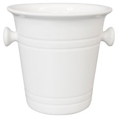 Retro French White Ironstone Porcelain Champagne Bucket Wine Cooler