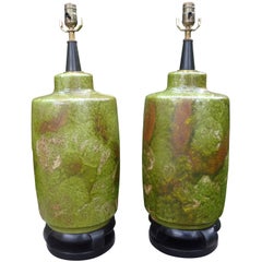 Vintage Pair of Hollywood Regency Lamps Attributed to James Mont