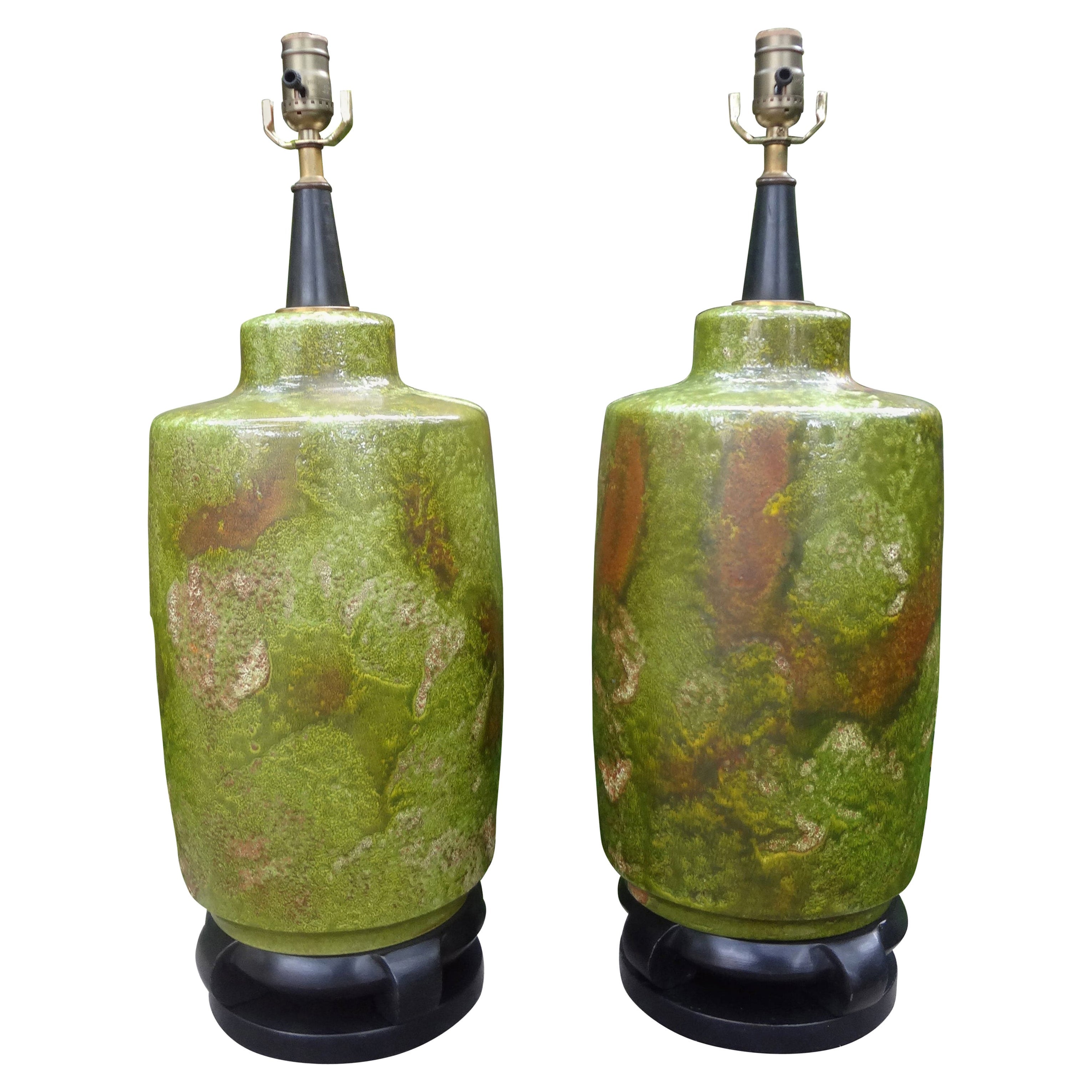 Pair of Hollywood Regency Lamps Attributed to James Mont