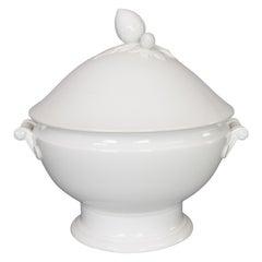 Antique French White Ironstone Lidded Soup Tureen