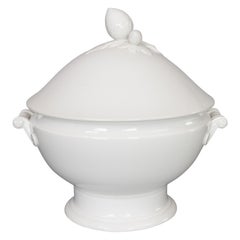 Antique French White Ironstone Lidded Soup Tureen