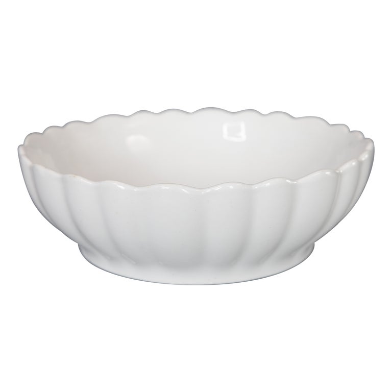 Antique 19th Century English White Ironstone Fluted Bowl at 1stDibs
