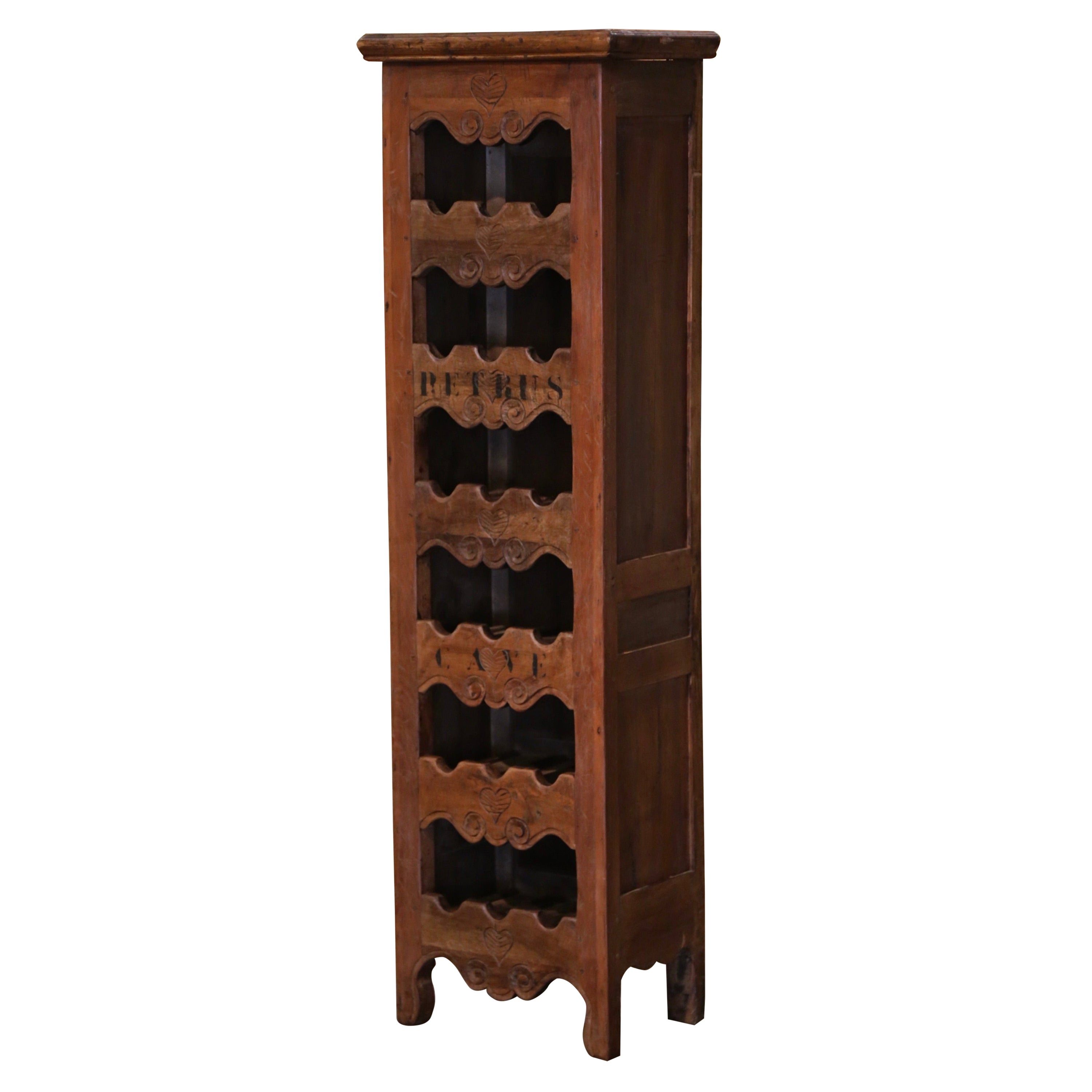 French Louis XV Carved Pine 18 Wine Bottles "Cave a Vin" Display Cabinet  For Sale at 1stDibs | narrow wine rack