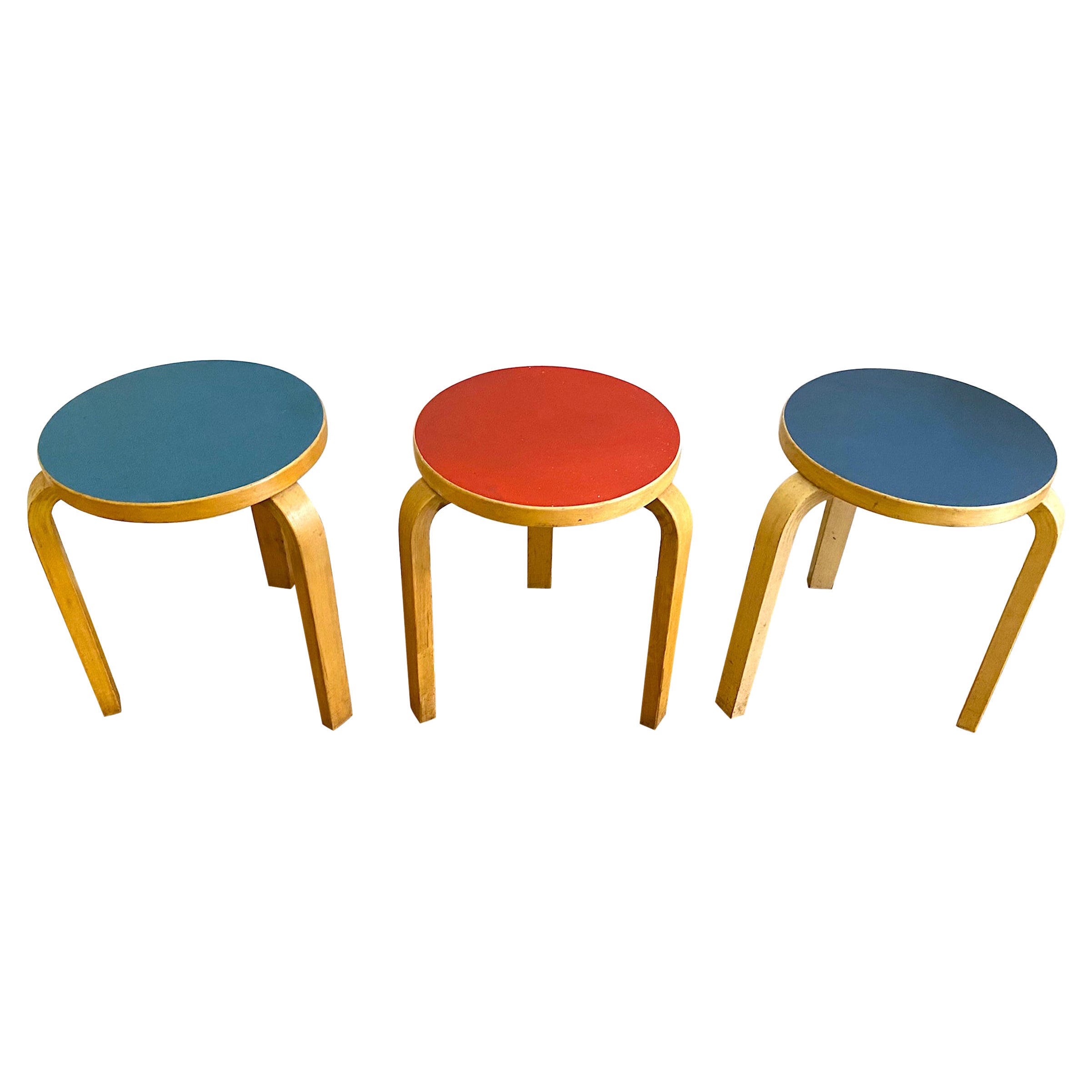Set of 3 Alvar Alto Stool 60 by Artek, Finland