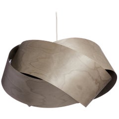 Scandinavian Modern Betulla Grey Wood 19" Chandelier Pendant