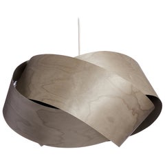 Scandinavian Modern Betulla Gray Wood 32" Chandelier Pendant
