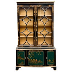 1950s Chinese Chippendale Style Chinoiserie Cabinet