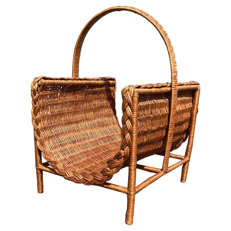 American Victorian Wicker Magazine Rack For Sale at 1stDibs