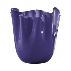 Petit vase en verre Fazzoletto du 21e siècle en indigo de Fulvio Bianconi E Paolo