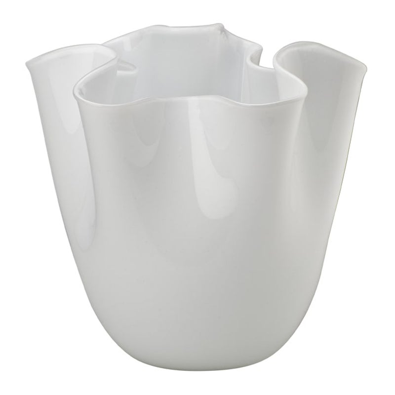 21st Century Fazzoletto Small Vase in Milk-White by Fulvio Bianconi E Paolo