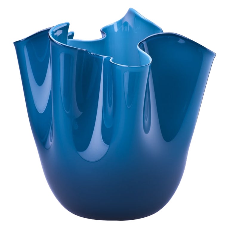 21st Century Fazzoletto Small Glass Vase in Horizon by Fulvio Bianconi E Paolo