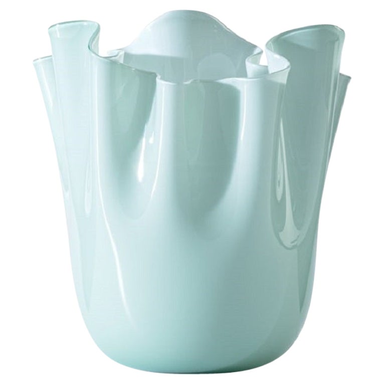 21st Century Fazzoletto Medium Glass Vase in Green Rio by Fulvio Bianconi For Sale