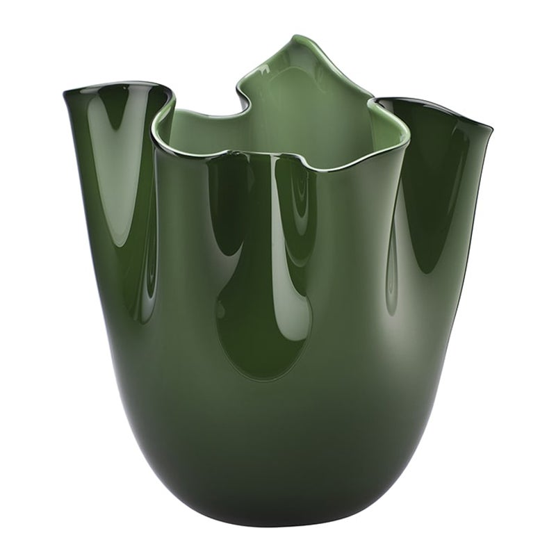 21st Century Fazzoletto Medium Vase in Apple Green by Fulvio Bianconi E Paolo