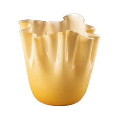 21st Century Fazzoletto Medium Glass Vase in Amber by Fulvio Bianconi E Paolo