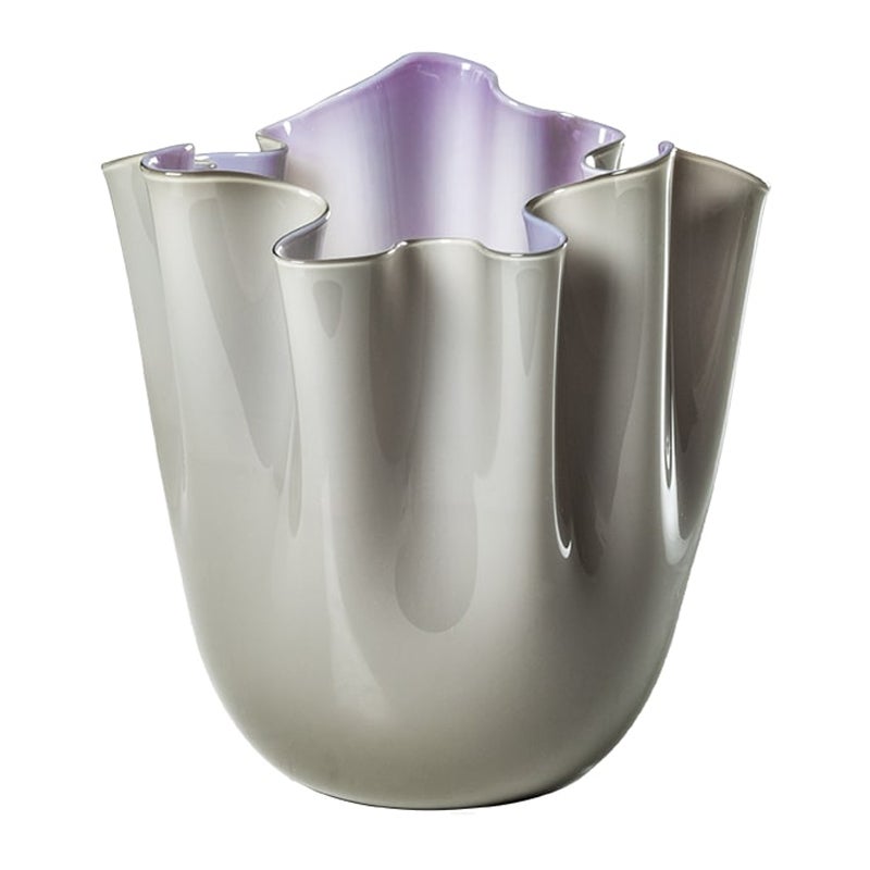 21st Century Fazzoletto Medium Vase in Grey/Indigo by Fulvio Bianconi E Paolo For Sale