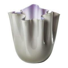 21st Century Fazzoletto Medium Vase in Grey/Indigo by Fulvio Bianconi E Paolo