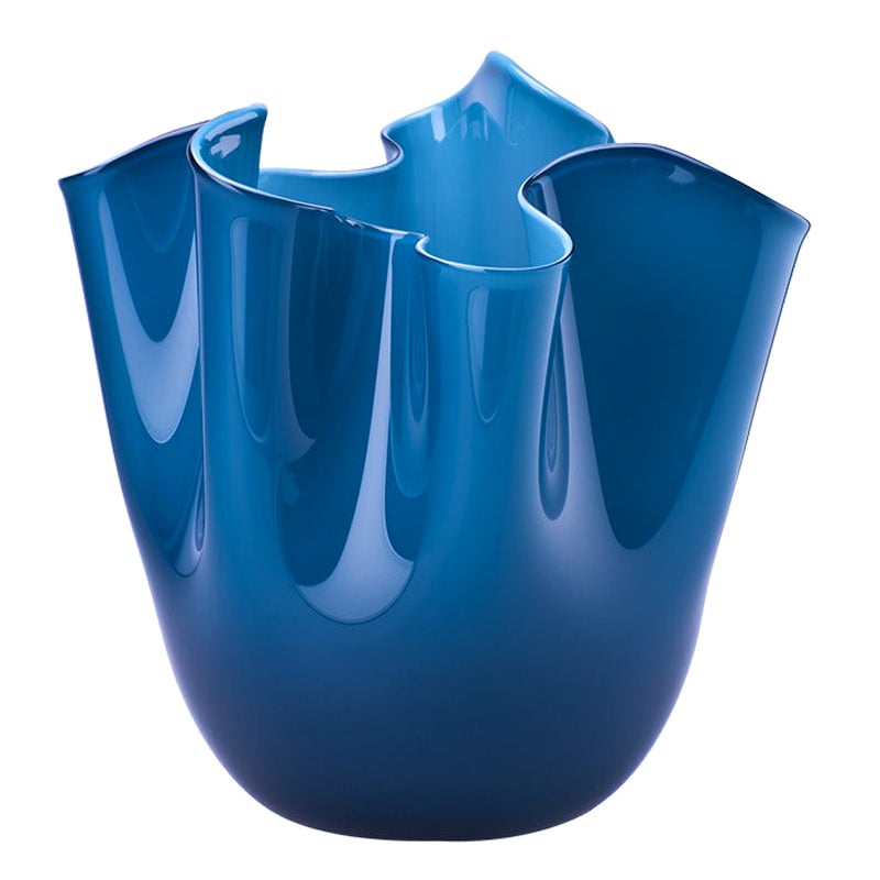 21st Century Fazzoletto Medium Glass Vase in Horizon by Fulvio Bianconi E Paolo For Sale