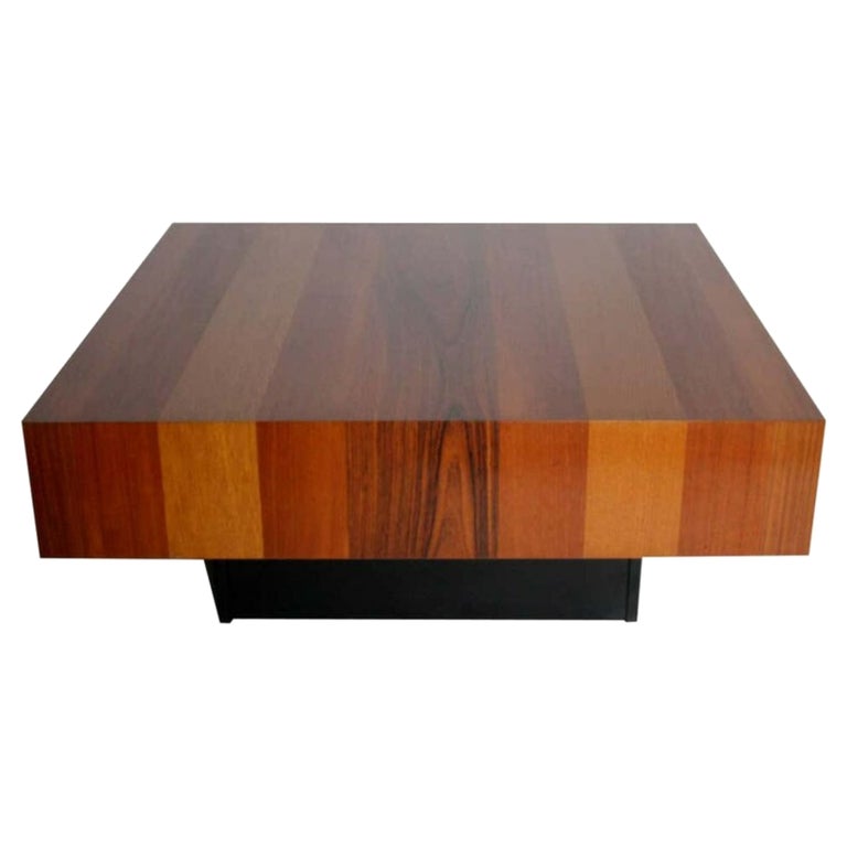 Danish Modern Mixed Wood Square Coffee Table by Drylund For Sale at 1stDibs