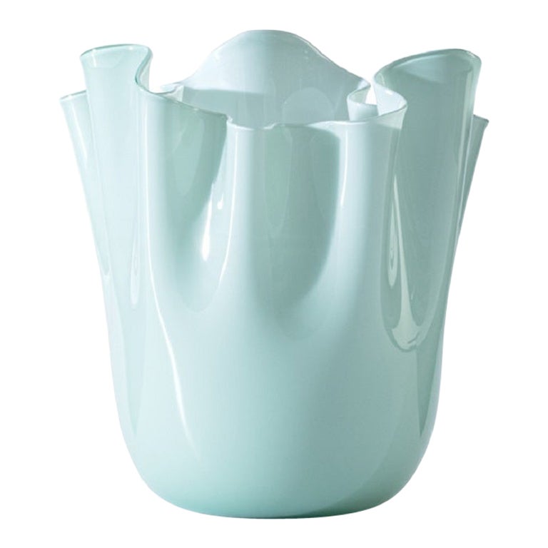21st Century Fazzoletto Large Glass Vase in Green Rio by Fulvio Bianconi E Paolo