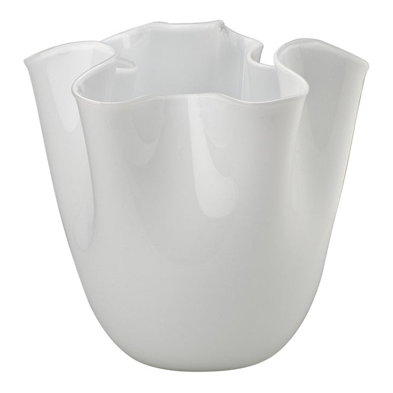21st Century Fazzoletto Large Vase in Milk-White by Fulvio Bianconi E Paolo