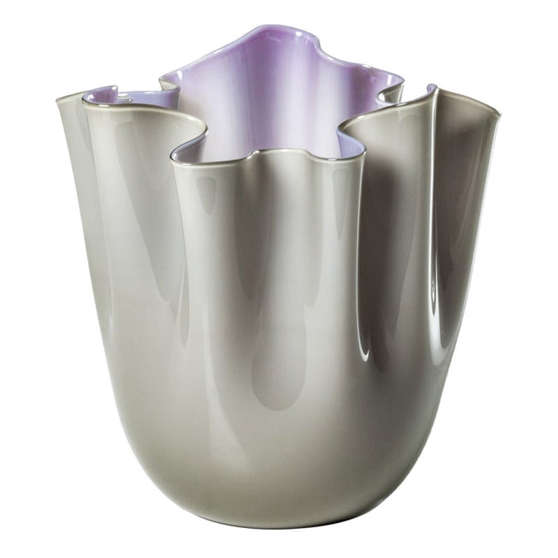 21st Century Fazzoletto Large Vase in Grey/Indigo by Fulvio Bianconi E Paolo For Sale