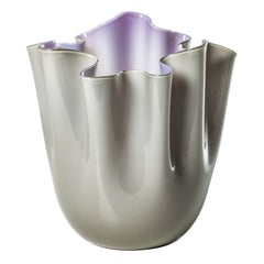 Grand vase Fazzoletto du 21e siècle gris/indigo de Fulvio Bianconi E Paolo