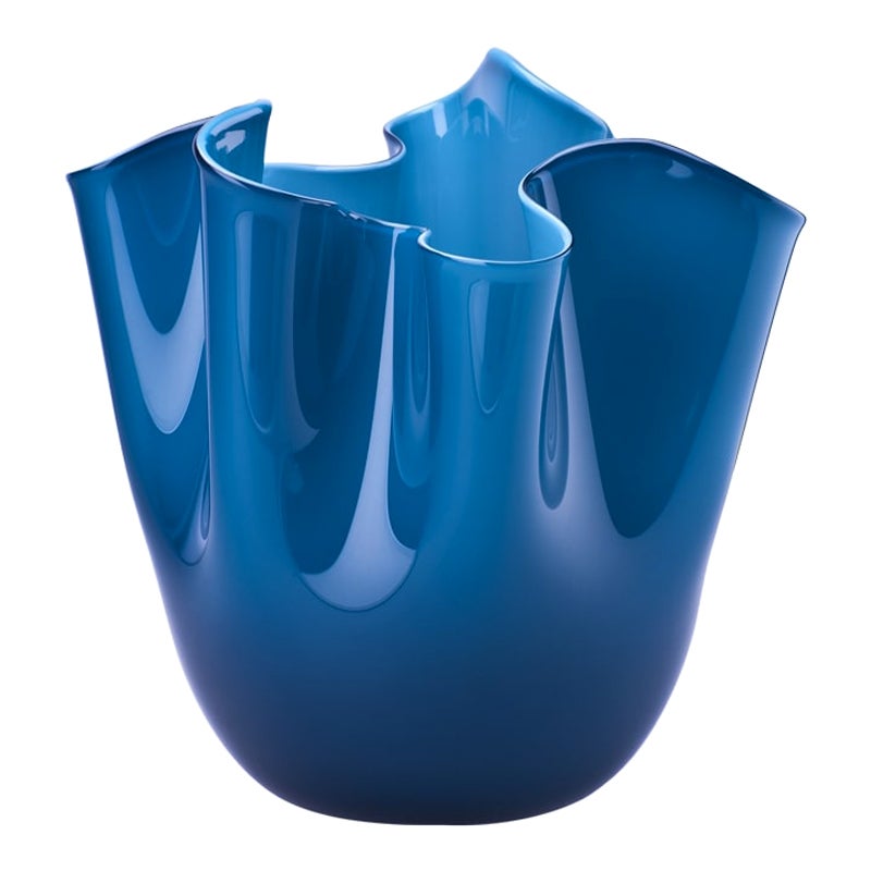 21st Century Fazzoletto Large Glass Vase in Horizon by Fulvio Bianconi E Paolo
