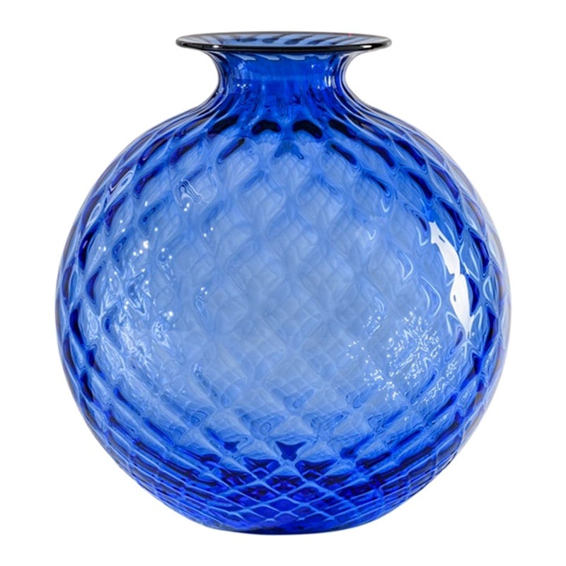 21st Century Monofiori Balloton Extra Small Glass Vase in Red/Sapphire by Venini For Sale