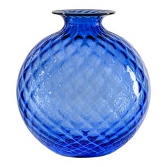 21st Century Monofiori Balloton Extra Small Glass Vase in Red/Sapphire by Venini