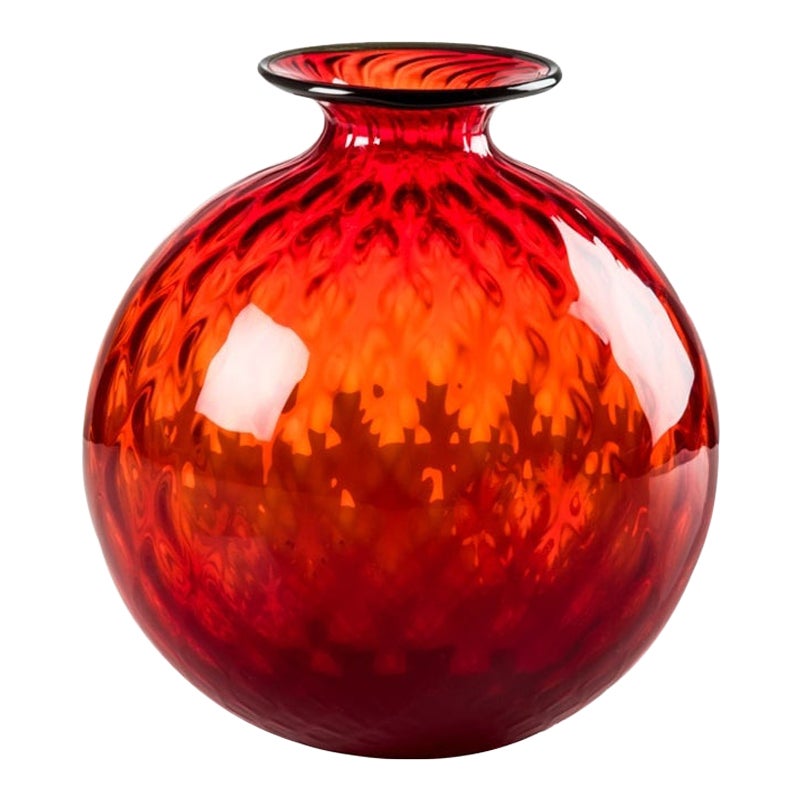 21st Century Monofiori Balloton Extra Small Glass Vase in Red by Venini For Sale