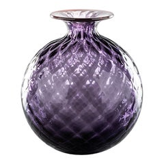 Très petit vase en verre Monofiori Balloton du 21e siècle en indigo/rouge de Venini