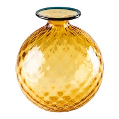 21st Century Monofiori Balloton Extra Small Glass Vase in Amber/Horizon