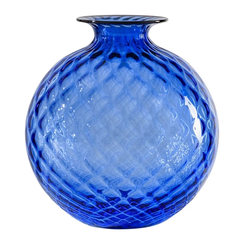 21st Century Monofiori Balloton Medium Glass Vase in Red/Sapphire by Venini For Sale