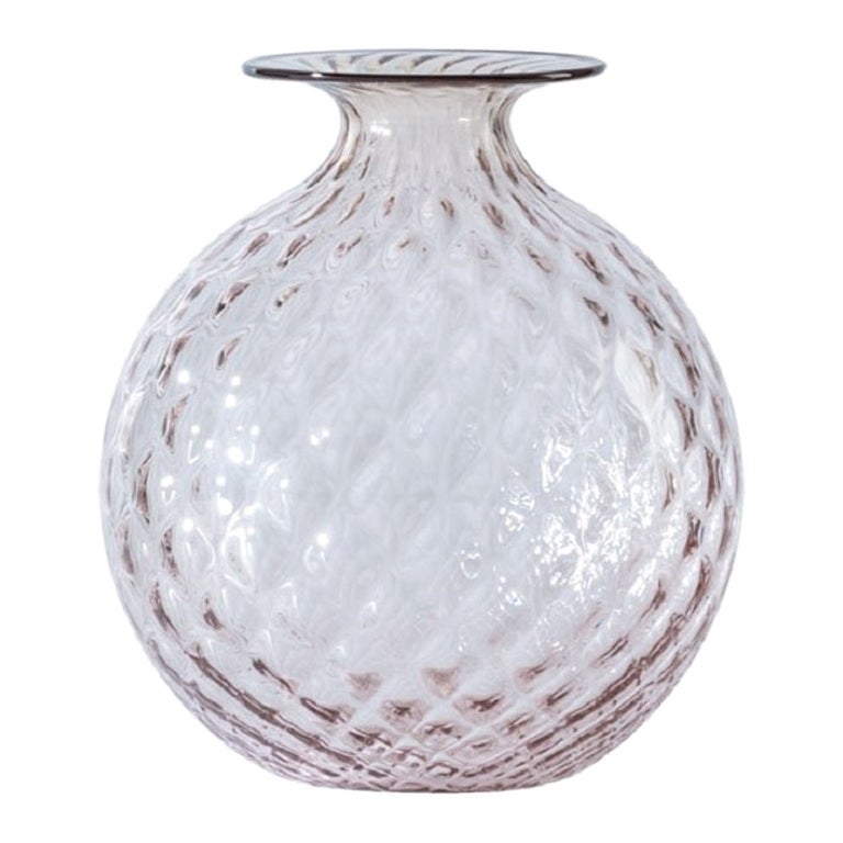 21st Century Monofiori Balloton Medium Glass Vase in Blood Red/Rosa Cipria For Sale