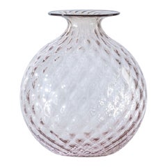 21st Century Monofiori Balloton Medium Glass Vase in Blood Red/Rosa Cipria