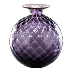 Vase en verre monofiori Balloton du 21e siècle en indigo/rouge de Venini
