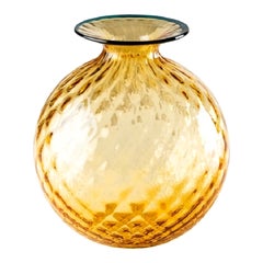 21st Century Monofiori Balloton Medium Glass Vase in Amber/Horizon by Venini