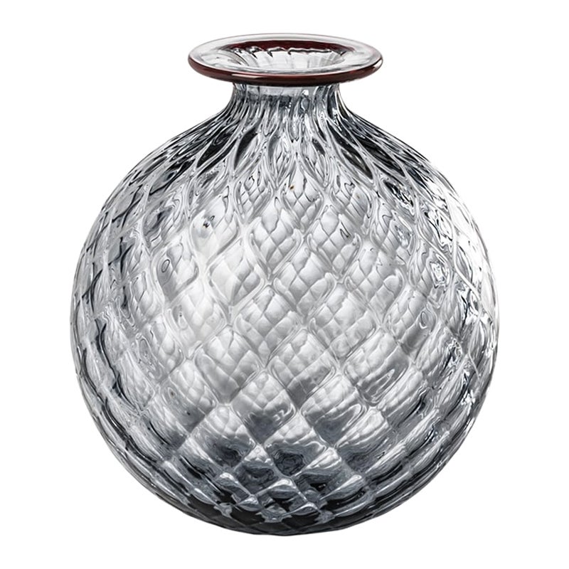21st Century Monofiori Balloton Medium Glass Vase in Grape/Red by Venini For Sale